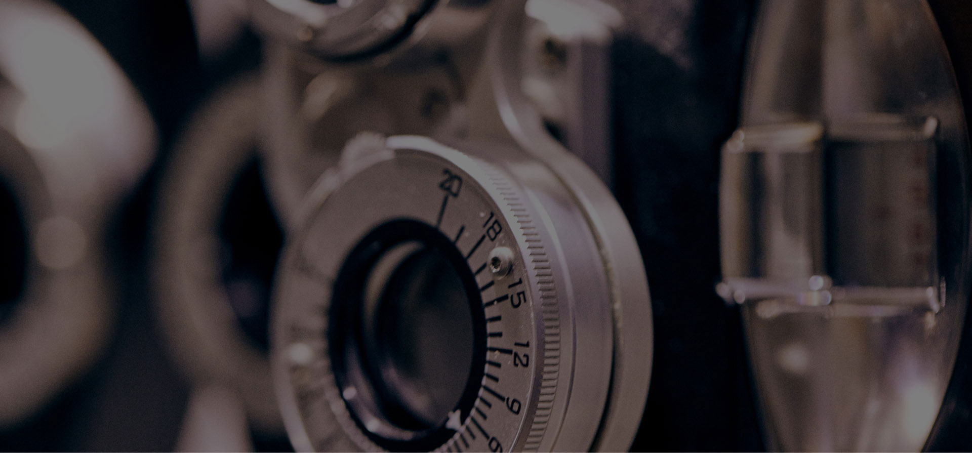 Woman performing eye examination